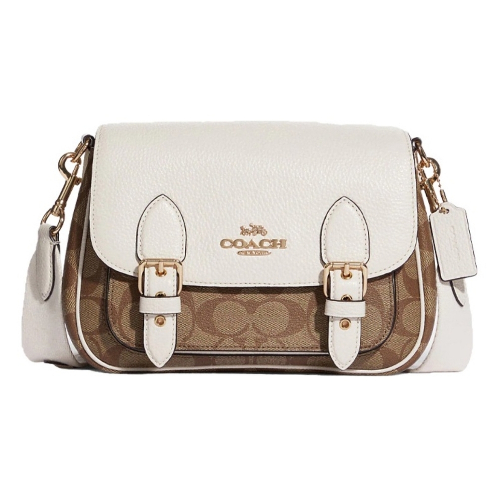 Coach Lucy Crossbody In Signature Canvas Khaki Chalk